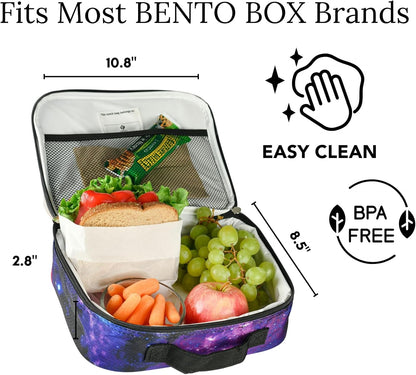 Fenrici Robotic Kids Lunch Box for Boys, Girls Insulated Lunch Bag, Soft Sided Compartments, Spacious, BPA Free, Food Safe, 10.8in x 9.2in x 3.8in (Mars Ingenuity Rover, Space Limited Edition)