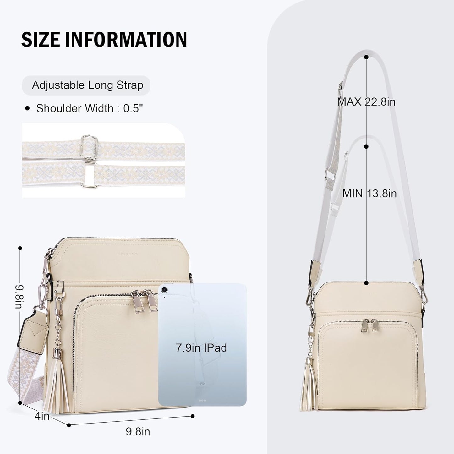 Crossbody Purse for Women,Lightweight Medium Crossbody Bag Soft Leather Women's Shoulder Handbags with Tassel