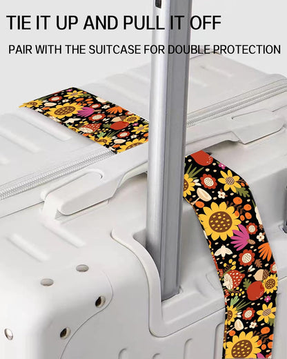 Luggage Straps for Suitcases, Adjustable Travel Belt, Durable Wide Luggage Strap, Cute Suitcase Strap Identifiers with Buckle, Bag Straps for Luggage, Cute Boho Mushrooms