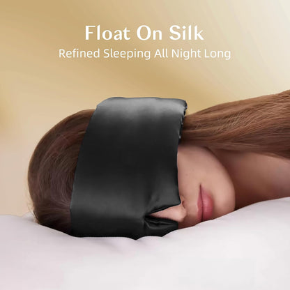 Silk Sleep Mask for Women and Men, Side Sleeper, 22 Momme Pure Mulberry Silk Total Blackout 100% Mulberry Eye Mask with Adjustable Headband Full Size, Eye Masks for Sleeping and Travel