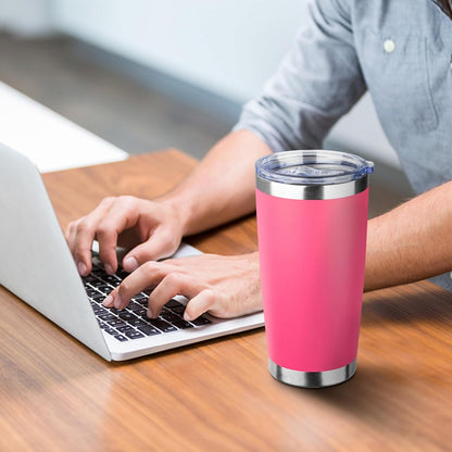 20oz Tumbler with Straw and Brush, Stainless Steel Vacuum Insulated tumbler, Double Wall Insulated Coffee Tumbler for Outdoor, Home, Travel,Office (peach，4pcs)