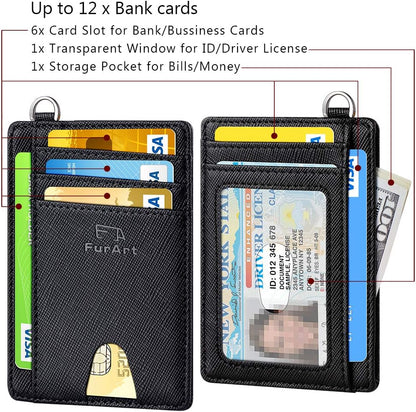 FurArt Slim Minimalist Wallet, Front Pocket Wallets, RFID Blocking, Credit Card Holder for Men & Women