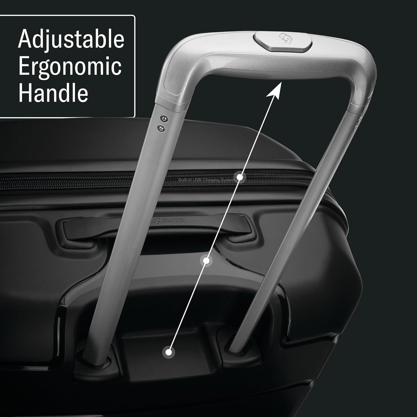 Samsonite Freeform Hardside Carry-On Luggage with Spinner Wheels - Hardshell Suitcase - TSA, Airline-Approved - Expandable Hard Shell, Smooth Rolling Wheels for Lightweight Travel - Light Grey