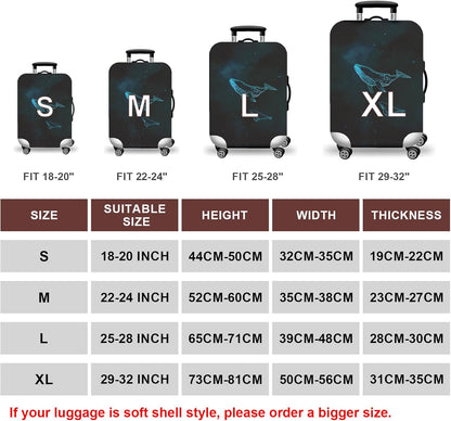 WUJIAONIAO Travel Luggage Cover Baggage Suitcase Cover Protector Skins 18-32 Inch (dolphin, L (for 25-28 inch luggage))