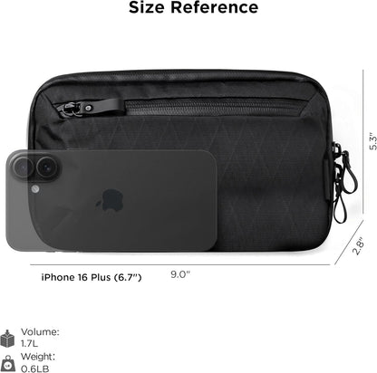 ALPAKA Elements Tech Case Mini X-Pac VX42 Black - Keeps You Clutter-Free - Sling Bag with Adjustable Strap, Weatherproof Fabric Fits Electronic Accessories, EDC Tech Organizer for Travel