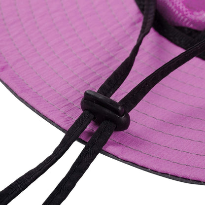 Rosoz Ponytail Sun Bucket Hats for Women UV Protection Foldable Mesh Wide Brim Hiking Beach Fishing Summer Safari