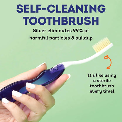 MOUTHWATCHERS Soft Flossing Folding Travel Toothbrush, 2 Pack, Red, Ultra Clean, Good for Sensitive Teeth and Gums, by Dr. Plotka's. Assorted Colors