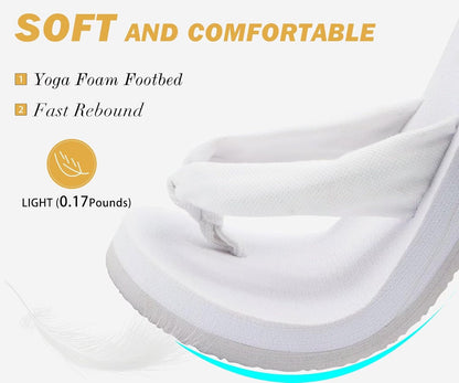 KuaiLu Flip Flops for Women with Arch Support Yoga Mat Comfortable Summer Beach Walking Thong Cushion Sandals Slip On Indoor Outdoor