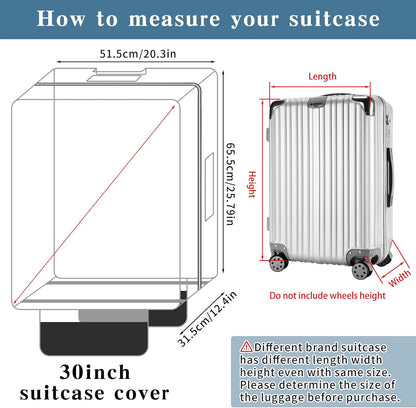 Yotako Upgraded Zippered Clear PVC Suitcase Cover, 30 Inch Luggage Covers for Wheeled Suitcase 30"
