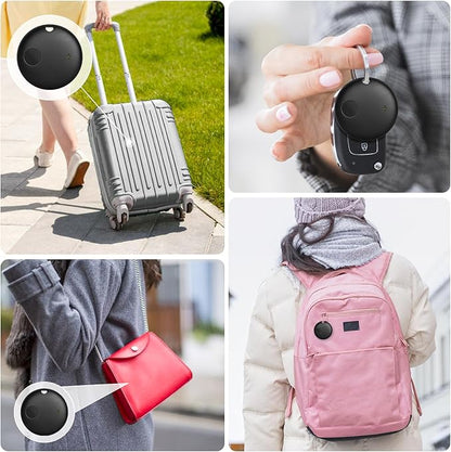 Geevon Smart tag-4 Pack Bluetooth Tracker Work with Apple Find My (iOS Only).Item Finder for Keys, Wallet,Backpack, Luggage (4P Black)