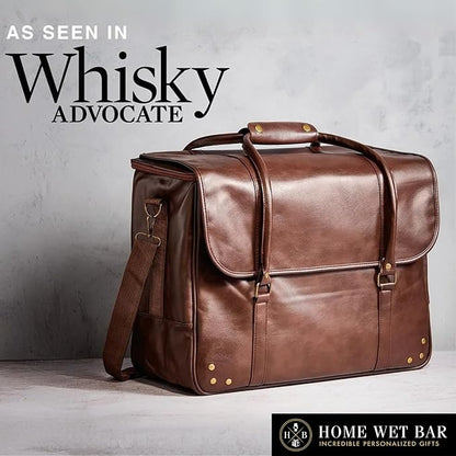 Graham Whiskey Bottle Carrier and Weekender Travel Bag | Customizable Waterproof and Insulated Interior | Vegan Leather | Perfect for Tastings, Parties & Getaway