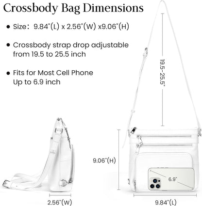 befen Genuine Leather Crossbody Bags for Women, Lightweight Medium Anti-Theft Shoulder Purse with Built in RFID Wallet