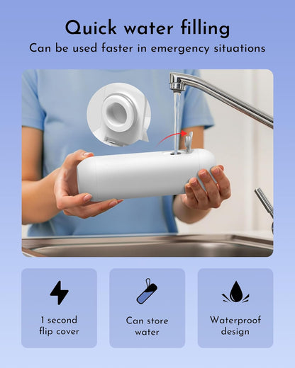 Portable Bidet for Travel, Rechargeable Electric Travel Sprayer with Adaptor, Waterproof High Pressure Handheld Bidet for Women Men Cleaning (White)