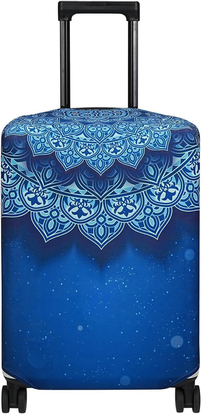 Explore Land Travel Luggage Cover Suitcase Protector Fits 18-22 Inch Case (Blue Violets, S)