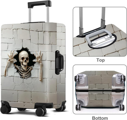 Luggage Cover Washable Suitcase Protector Anti-Scratch,Stretchable Fit for 20-34Inch Luggage Durable Travel Bag Cover with Zipper Closure (Skull, XL(fits 32-34Inch suitcase))