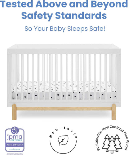 Delta Children Poppy 4-in-1 Convertible Crib, Bianca White/Natural