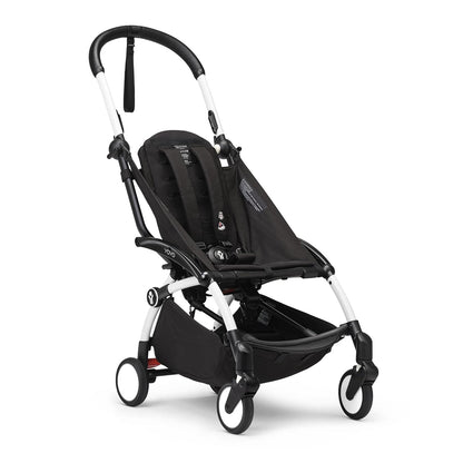Stokke YOYO3 Frame, White - Textile Set Not Included - Comes with 5-Point Harness, Multi-Position Reclining Backrest, Canopy Extensions, Padded Shoulder Strap & Protective Storage Bag
