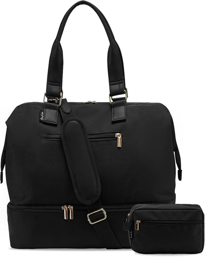 Weekender Bags for Women, Large Travel Duffel Bag with Shoes Compartment, Carry On Overnight Tote Bags with Toiletry Bags, Hospital Bags for Labor and Delivery