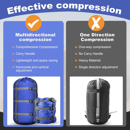 5 Pack Compression Stuff Sack 5 Assorted Size Sleeping Bag Stuff Sack Ultralight Sleeping Bag Cover Space Saving Gear for Travel Outdoor Camping Hiking Backpacking
