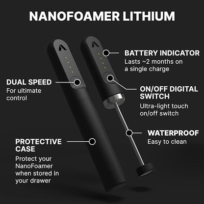 Subminimal NanoFoamer V2 Performance Milk Foamer | NEW Model Edition | Waterproof, Dual-Speed, Stainless Steel | Microfoamed Milk in 30 Seconds, Barista-Style Coffee Drinks Home