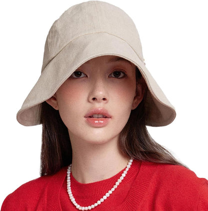 Linen Victorian Bonnet Hat Sun Cap, Foldable Summer Visor | New Katy