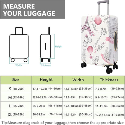 Travel Luggage Cover Suitcase Protector Fits 18-32 Inch Wheel Covers PatternedTravel Related Items Flower Luggage Protector Elastic M