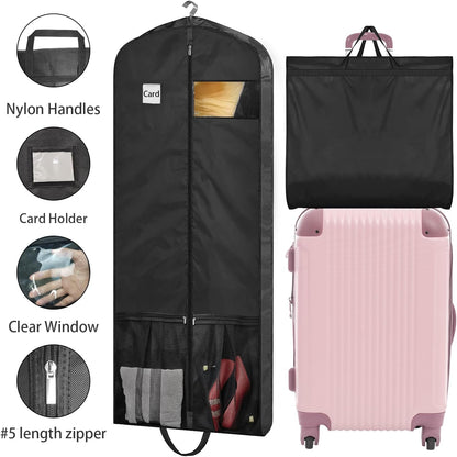 STEPONE Dress Bags for Gowns Long, 65" Dress Garment Bags for Hanging Clothes, Dress Bags for Closet Storage and Traveling, Foldable Dress Cover