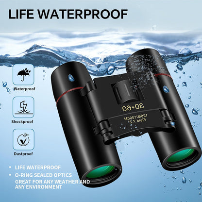 Compact 30x60 Binoculars for Adults and Kids,Foldable Lightweight Easy Focus Small Binoculars for Bird Watching Travel Sightseeing Hunting Concert Theater Opera