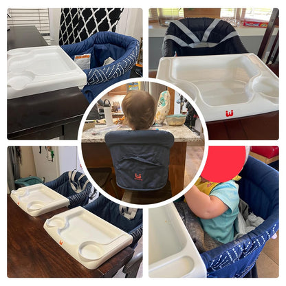 MTWML Hook On High Chair with Tray,Portable Baby High Chair That Attaches to Table,Clip On Fast Table High Chair for Babies and Toddlers.Baby Feeding Seat for Table and Counter to Travel (Pure-Blue)