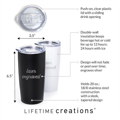 Lifetime Creations Engraved Hockey Coach Tumbler: Hockey Coaches Gifts, Hockey Coach Thank You Gift Ideas, Appreciation Gift, Insulated Stainless Steel (Matte Black, 20 Ounce Travel Mug)