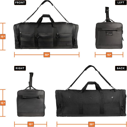 Fitdom 140L 38" Heavy Duty Extra Large Sports Equipment Duffle Bag with Upgrade Zipper, Durable & Water Resistant. Perfect for Travel Storage Football Hockey Baseball Basketball Team Coaches & More