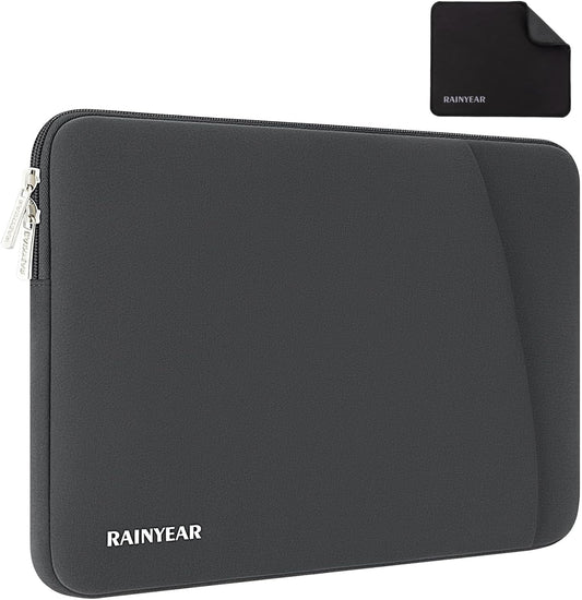 RAINYEAR Laptop Sleeve Case with Front Pocket, 13.3 Inch Protective Portable Case Briefcase Laptop Bag Cover Compatible with MacBook Air/Pro 13-13.3 inch, MacBook Pro/Max 14 inch, Gray