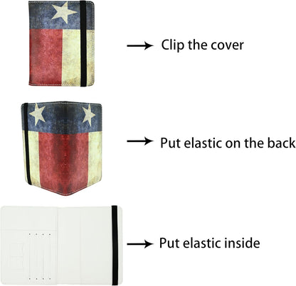 Texas Vintage Flag Passport Holder for Women and Men PU Leather Passport Cover for Travel