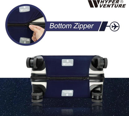 HYPER VENTURE Washable Luggage Cover - Fashion Suitcase Protector Fits 27-30 Inch Luggage (Nightscape, L)