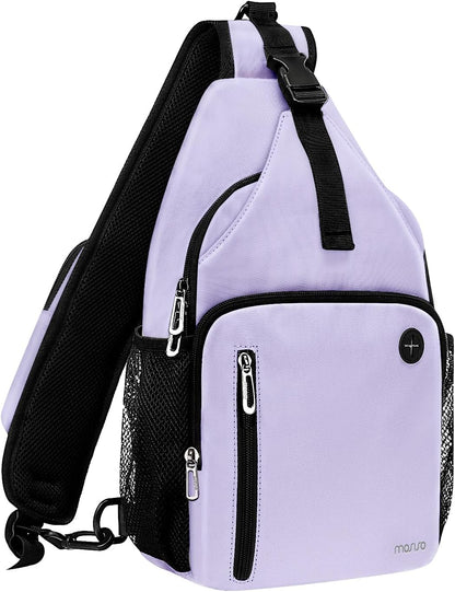 MOSISO Sling Backpack Bag, Crossbody Shoulder Bag Travel Hiking Daypack Chest Bag with Front Square Pocket&USB Charging Port