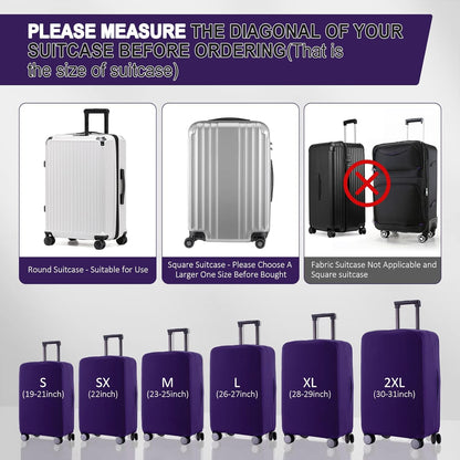 Travel Luggage Cover Suitcase Protector Scratch-Resistant Fit 19-31 Inch Suitcase, Not Included Suitcase (Purple, S(19-21 inch))