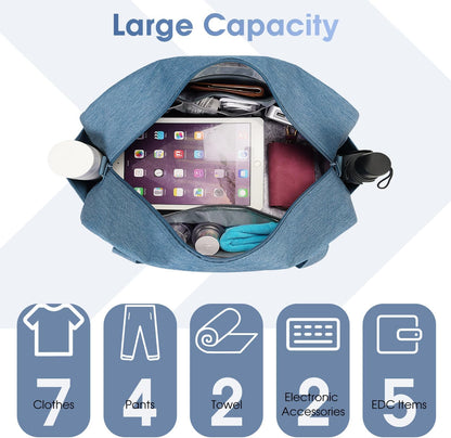 Narwey 18" Carry on Bag Underseat for Airplane Spirit Airlines Personal Item Travel Bag 18x14x8 Small Duffle Bag Duffel Bag Gym Weekender Overnight Bag with Wet Pocket for Women and Men (Navy Blue)