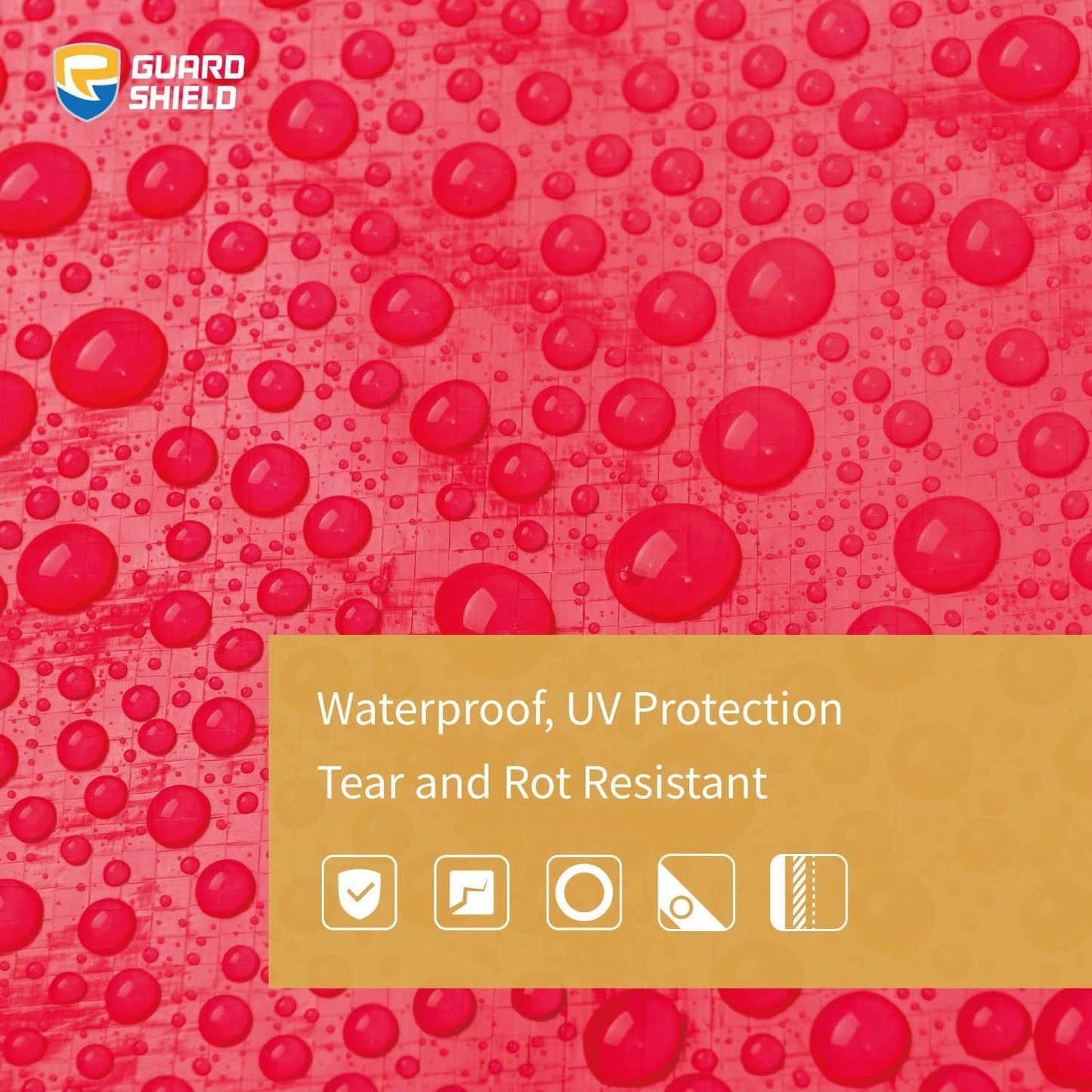 GUARD SHIELD Red Tarp 12x20 Feet Tarps High Visibility Outdoor Poly Cover Lightweight 6mil