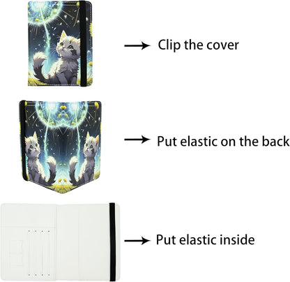 Cute Cat Passport Holder for Women and Men PU Leather Passport Cover for Travel
