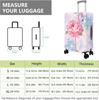 Travel Luggage Cover Suitcase Protector Fits 18-32 Inch Wheel Covers PatternedTravel Related Items Flower Luggage Protector Elastic L