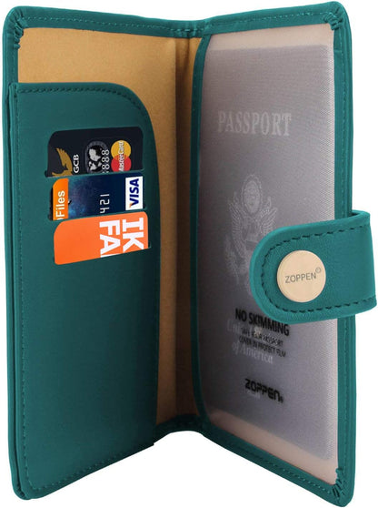 ZOPPEN Passport Holder Women, Passport Cover Travel Wallet Rfid Blocking Passport Wallet Cover Case Travel Essentials Document Organizer, Tea Green