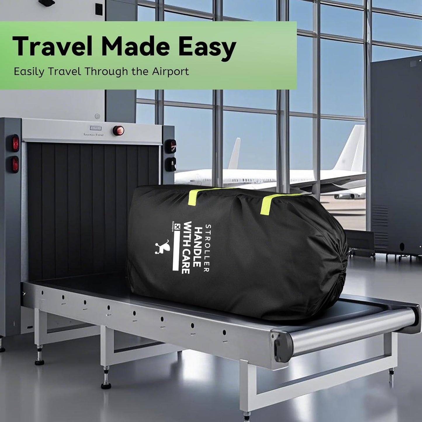 Guiseapue Stroller Bag for Airplane: Christmas White Elephant Gifts for Adults, Stroller Cover for Airplane Travel, 46" H x 21" W x 13" D, Stroller Travel Bag for Single, Double, Jogging Stroller