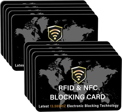 SaiTech IT 10 Pack RFID Blocking Card NFC Contactless Debit/Credit Card ATM Passport Protector ideal for Men & women slim with World map design perfectly fit in wallet(Black), White
