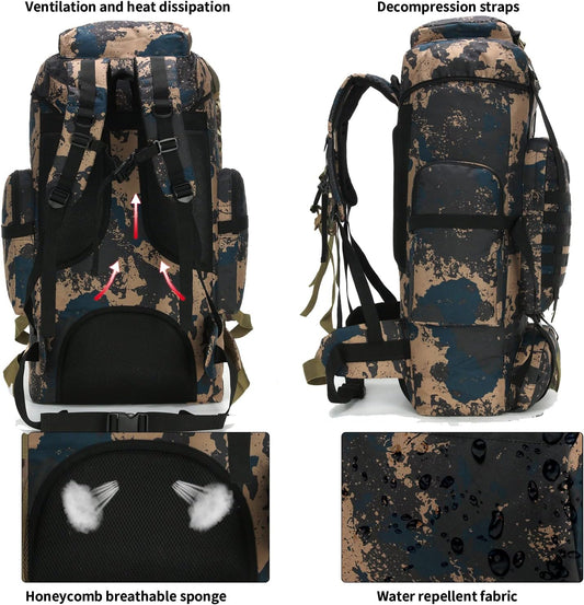 Hiking Backpack for Men 70L/100L Camping Backpack Military Rucksack Molle 3 Days Assault Pack for Climbing