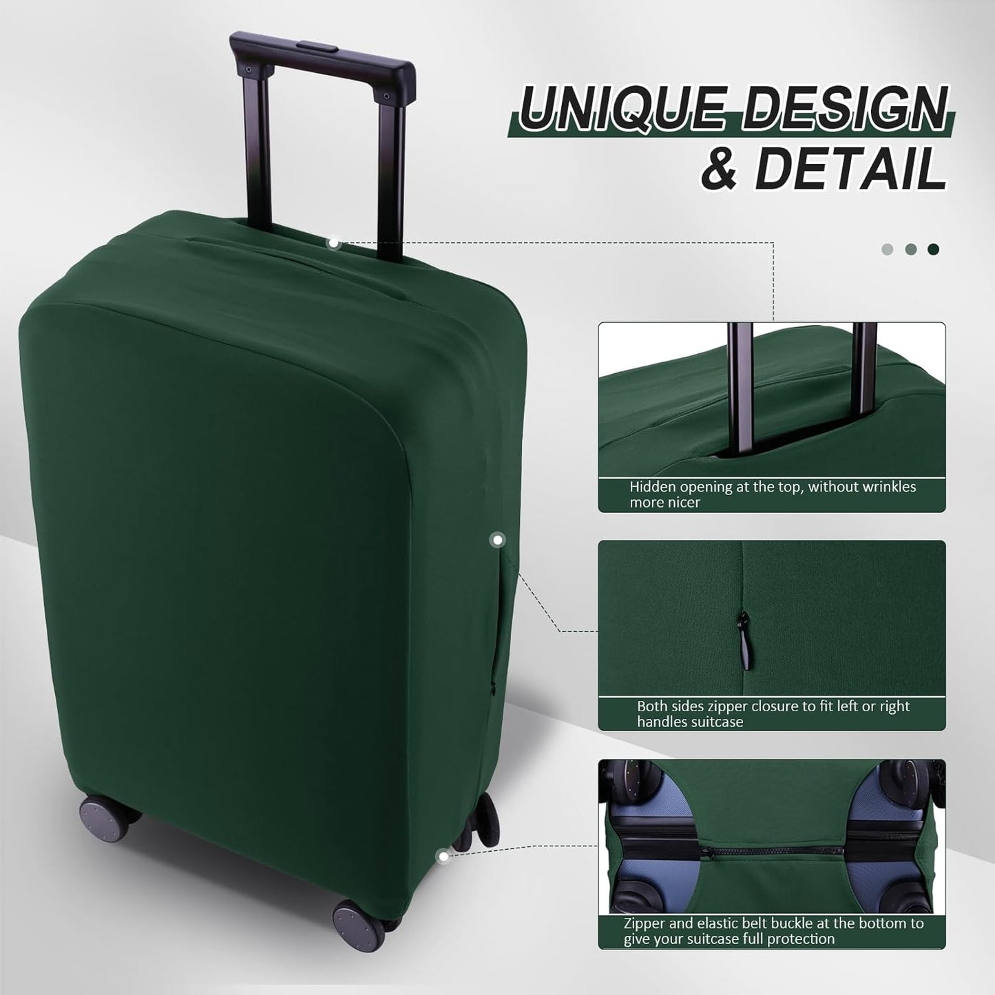 Travel Luggage Cover Suitcase Protector Scratch-Resistant Fit 19-31 Inch Suitcase, Not Included Suitcase (Avocado Green, SX(22-23 inch))