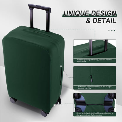 Travel Luggage Cover Suitcase Protector Scratch-Resistant Fit 19-31 Inch Suitcase, Not Included Suitcase (Avocado Green, SX(22-23 inch))