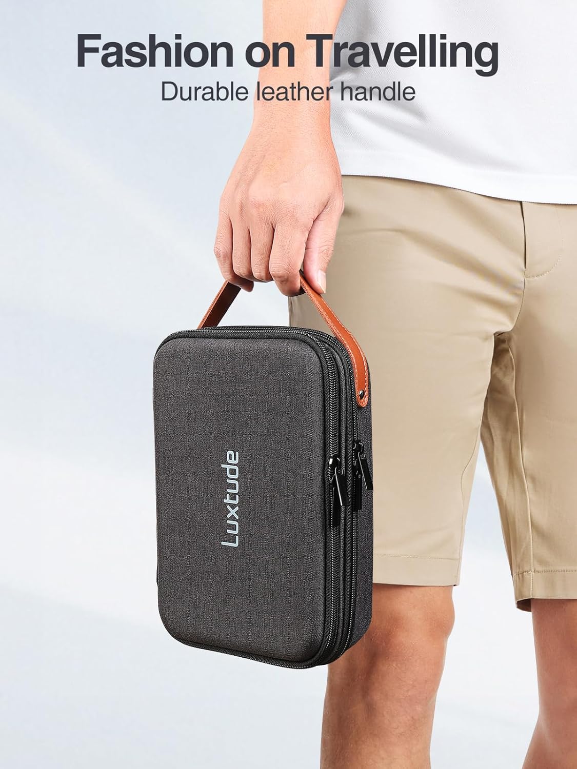 Luxtude Electronics Organizer Travel Case, Tech Organizers Travel Case, Hard Cases for Electronics, Hard Charger Bag, Portable Cable Bag, Travel Essentials for Charger/Mouse/Cash/Card