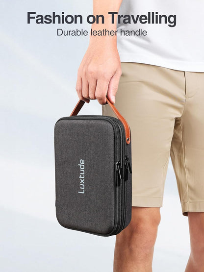 Luxtude Electronics Organizer Travel Case, Tech Organizers Travel Case, Hard Cases for Electronics, Hard Charger Bag, Portable Cable Bag, Travel Essentials for Charger/Mouse/Cash/Card