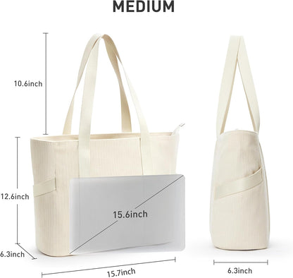 Tote Bag for Women with Zipper, Travel Tote Bags with Compartments Large Shoulder Bag Handbag for Gym Work School