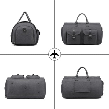 seyfocnia Convertible Travel Garment Bag,Carry on Garment Duffel Bag for Men Women - 2 in 1 Hanging Suitcase Suit Business Travel Bag